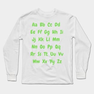 Green British english alphabet Long Sleeve T-Shirt